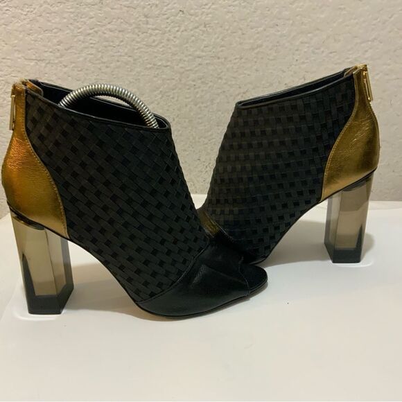 VIONNET paris ankle boots open toe braided colorful size 10 - Picture 2 of 15